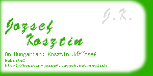 jozsef kosztin business card